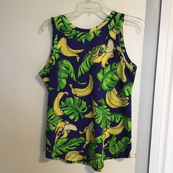 LOVE MOSCHINO Banana and leaf print tank top Size 4 - Picture 2 of 10